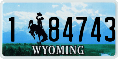 WY license plate 184743
