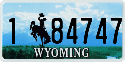 WY license plate 184747