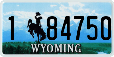 WY license plate 184750