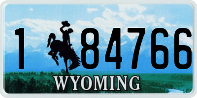 WY license plate 184766