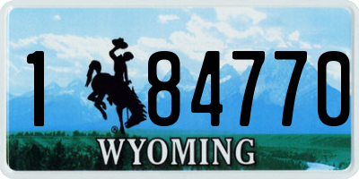 WY license plate 184770