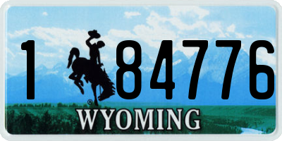 WY license plate 184776
