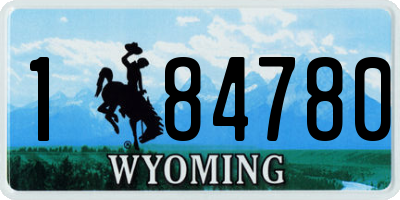 WY license plate 184780