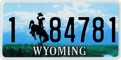 WY license plate 184781