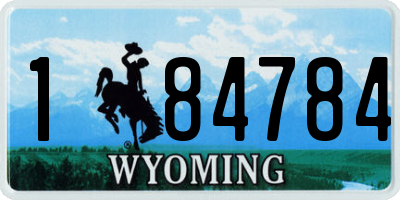 WY license plate 184784