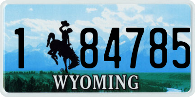 WY license plate 184785