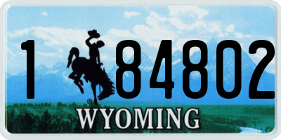 WY license plate 184802