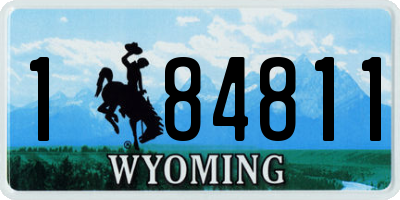 WY license plate 184811