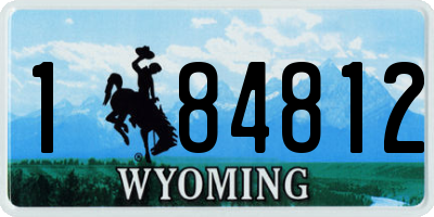 WY license plate 184812
