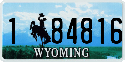 WY license plate 184816