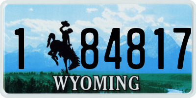 WY license plate 184817