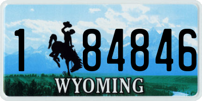WY license plate 184846