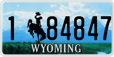 WY license plate 184847
