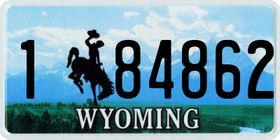 WY license plate 184862