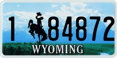 WY license plate 184872