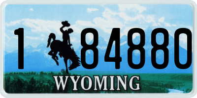 WY license plate 184880