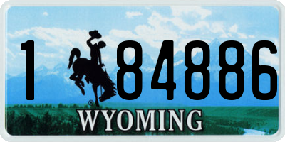 WY license plate 184886