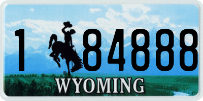 WY license plate 184888