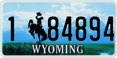 WY license plate 184894