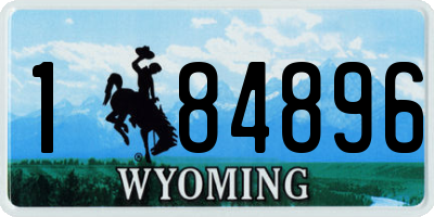 WY license plate 184896