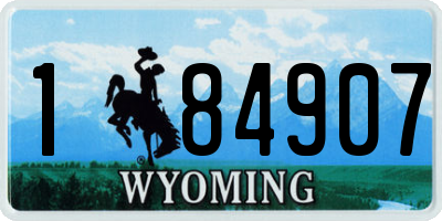 WY license plate 184907