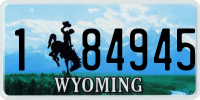 WY license plate 184945