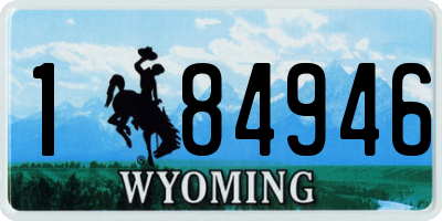 WY license plate 184946