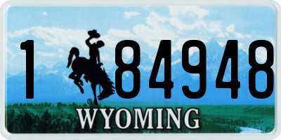 WY license plate 184948