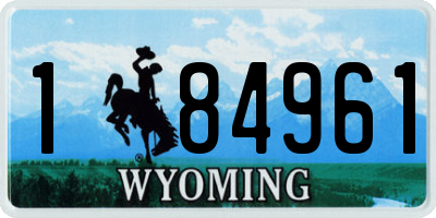 WY license plate 184961