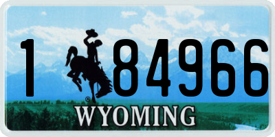 WY license plate 184966