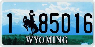WY license plate 185016