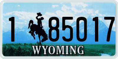 WY license plate 185017