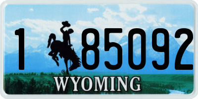 WY license plate 185092