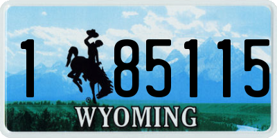 WY license plate 185115