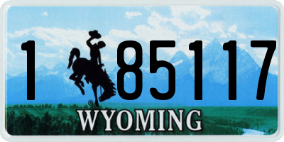 WY license plate 185117