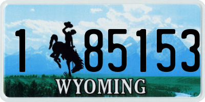 WY license plate 185153