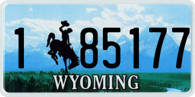 WY license plate 185177