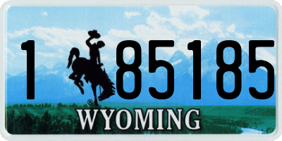 WY license plate 185185