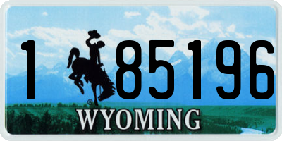 WY license plate 185196