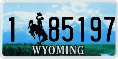 WY license plate 185197