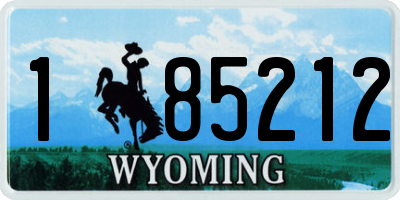 WY license plate 185212
