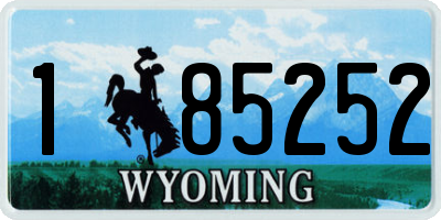WY license plate 185252