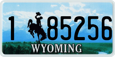 WY license plate 185256