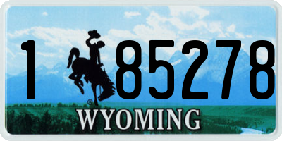 WY license plate 185278