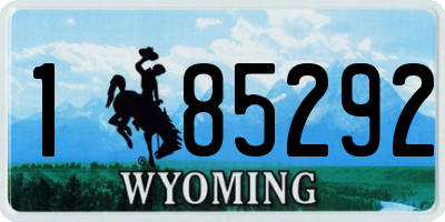 WY license plate 185292