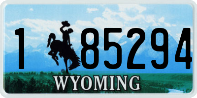 WY license plate 185294