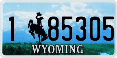 WY license plate 185305