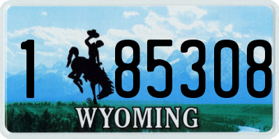 WY license plate 185308