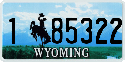 WY license plate 185322