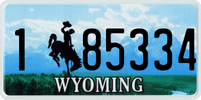 WY license plate 185334